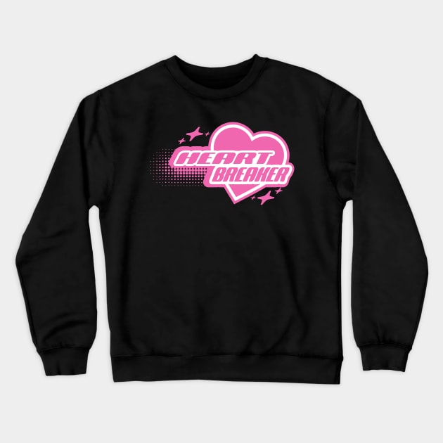 Y2k Heartbreaker Pink Crewneck Sweatshirt by PUFFYP